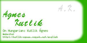 agnes kutlik business card