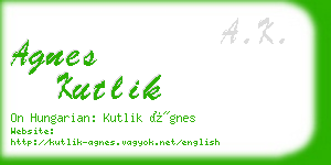 agnes kutlik business card